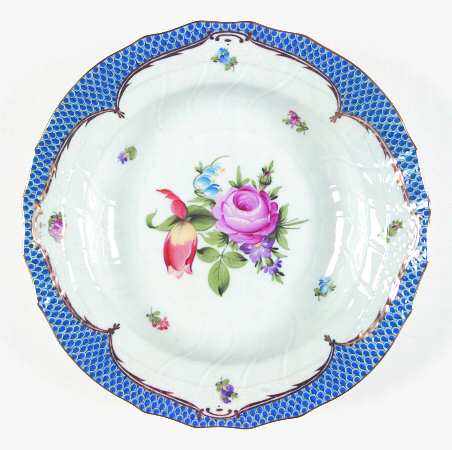Printemps Blue Border Large Rim Soup Bowl