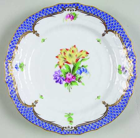 Printemps Blue Border Bread & Butter Plate by Herend