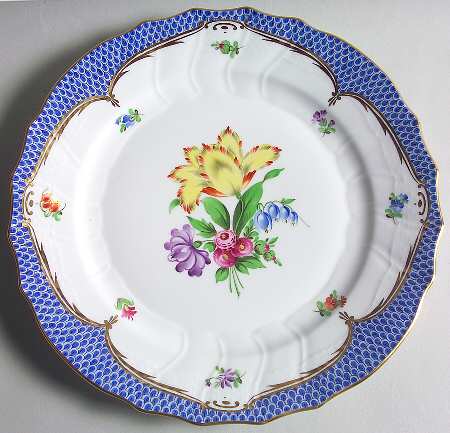 Printemps Blue Border Dinner Plate