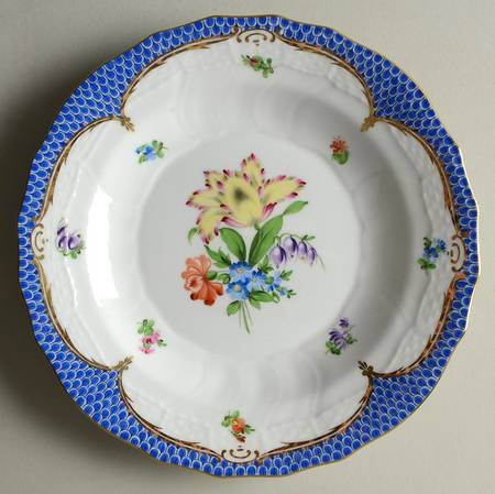Printemps Blue Border Dessert Luncheon Plate