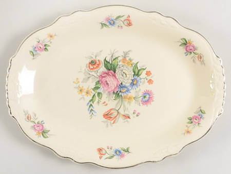 M212 (Virginia Rose) 11" Oval Serving Platter