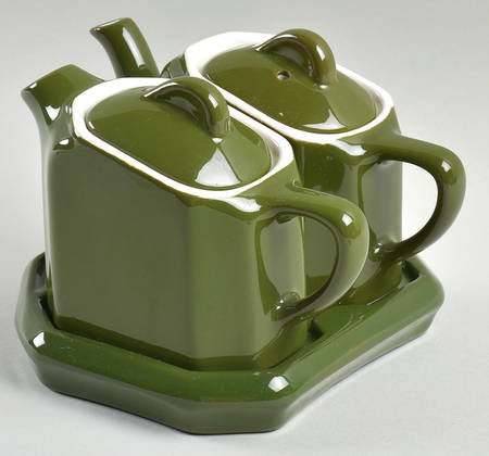 FOREST GREEN Tea for Two Set & Tray