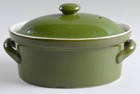 FOREST GREEN 1 Quart Oval Covered Casserole