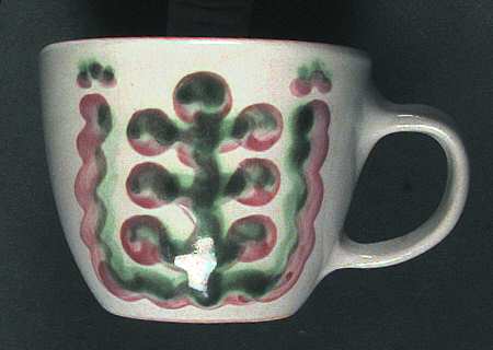 Pear and Grape Pink Flat Cup