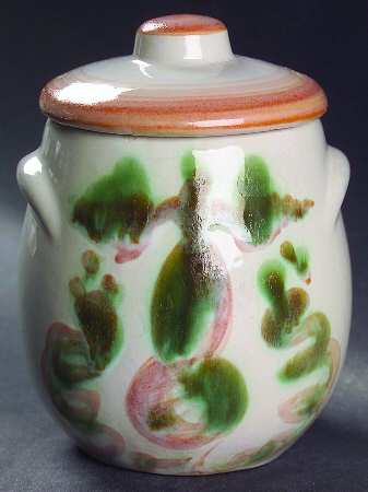 Pear and Grape Pink Oversize Sugar Bowl & Lid