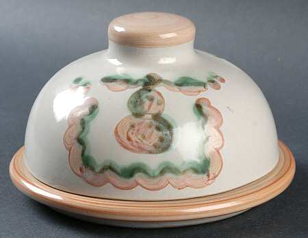 Pear and Grape Pink Round Covered Butter