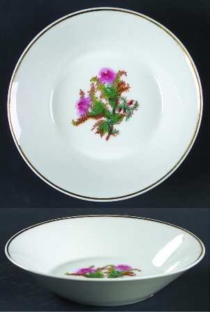Moss Rose (Gold Trim, No Verge) Fruit/Dessert (Sauce) Bowl