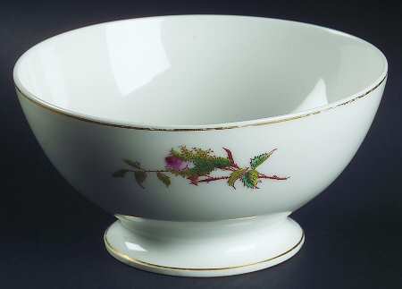 Moss Rose (Gold Trim, No Verge) Cranberry Bowl