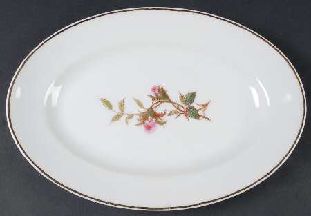 Moss Rose (Gold Trim, No Verge) 11" Oval Serving Platter
