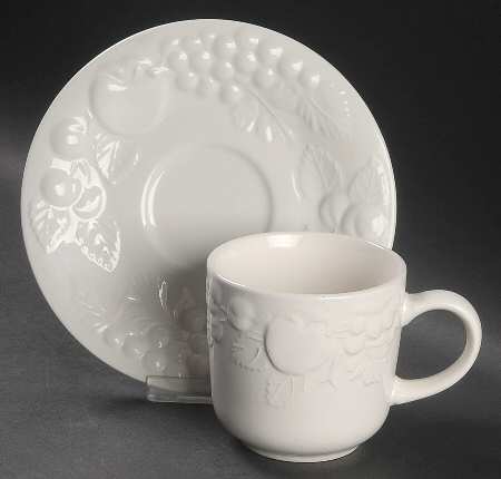 Fruitful Flat Cup & Saucer Set