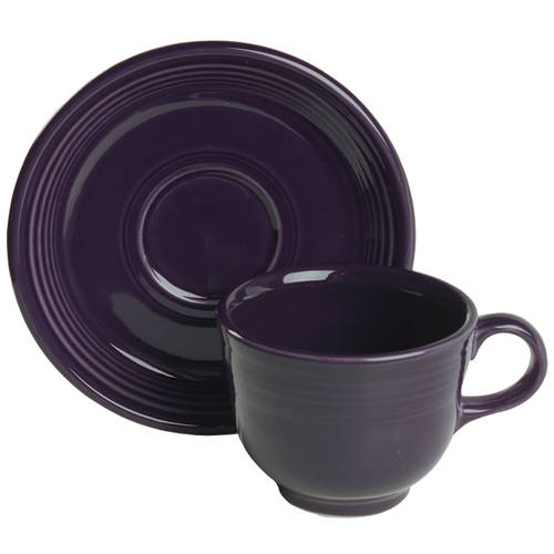 Fiesta Plum (Intro 2001) Flat Cup & Saucer Set