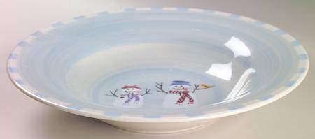 Snow People 12" Large Salad Serving Bowl