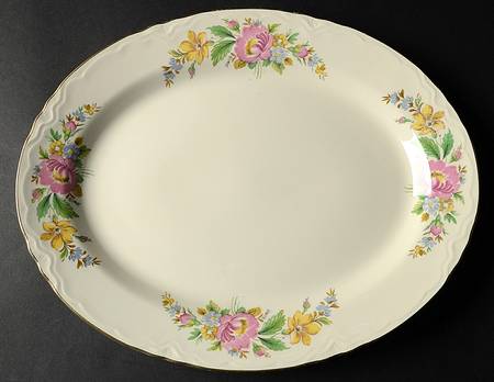 Spring Wreath 13" Oval Serving Platter
