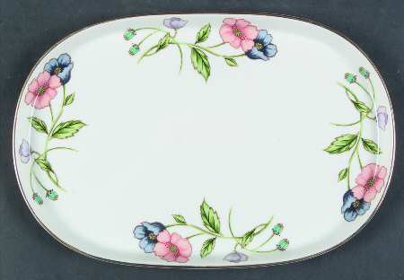 Poppy (Gold Trim) Hors d'Oeuvre Tray