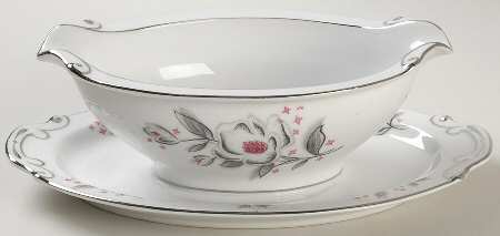 Cynthia Gravy Boat with Attached Underplate by Hira China