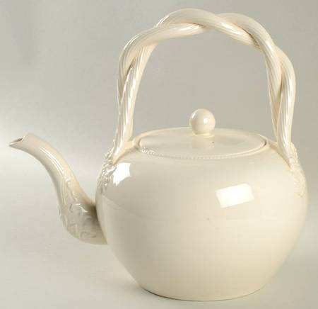 Creamware Pierced Chocolate Kettle & Lid