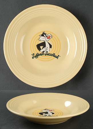 Fiesta Looney Tunes Yellow Large Rim Soup Bowl