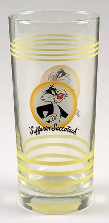 Fiesta Looney Tunes Yellow 14 Oz Glassware Tumbler