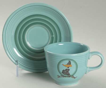 Fiesta Looney Tunes Turquoise Flat Cup & Saucer Set