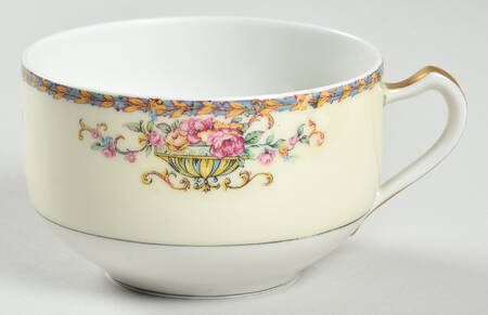 Commodore (Orange Trim) Flat Cup by Haviland