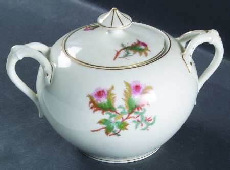Moss Rose (Thin Gold Trim) Sugar Bowl & Lid