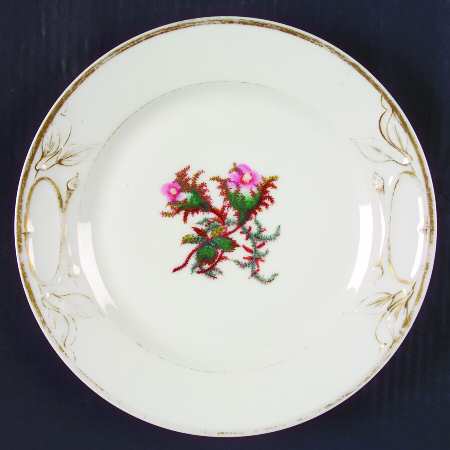 Moss Rose (Thin Gold Trim) Cake Plate