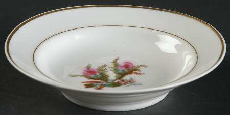 Moss Rose (Thin Gold Trim) Rim Fruit/Dessert (Sauce) Bowl