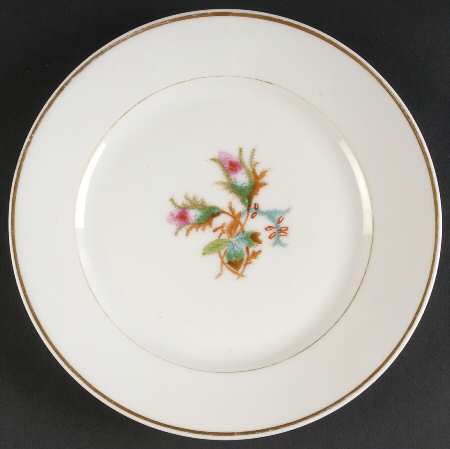 Moss Rose (Thin Gold Trim) Luncheon Plate
