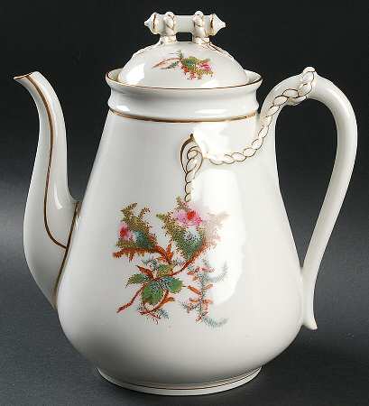Moss Rose (Thin Gold Trim) Coffee Pot & Lid