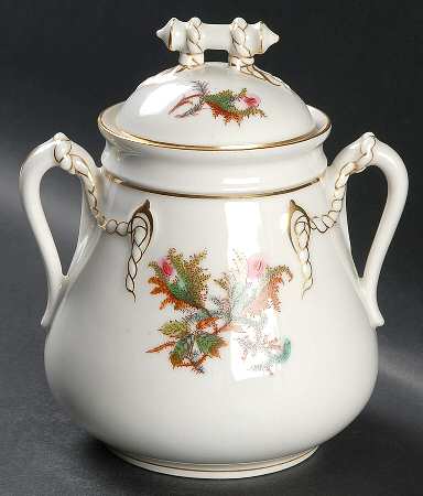 Moss Rose (Thin Gold Trim) Sugar Bowl & Lid