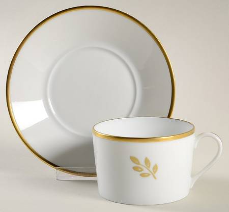 Florentine Gold Flat Cup & Saucer Set