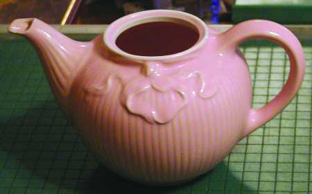 Pink Victorian Bowknot Teapot No Lid