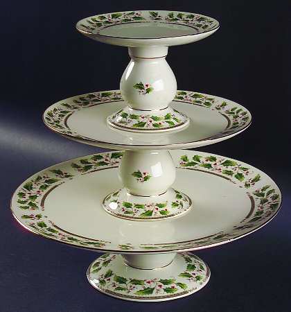 HHD2 (Gold "H" Mark) 3 Tier Pedestal Stacking Cake Stand