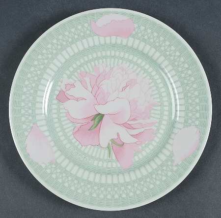 Les Pivoines Green (Celadon) Salad/Dessert Plate