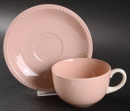 Kraft Pink Flat Cup & Saucer Set