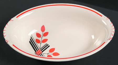 Art Deco Leaves (Nautilus) 9" Oval Vegetable Bowl