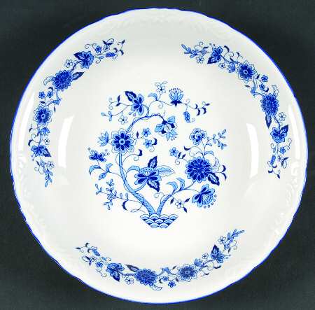 Seine Blue (Scalloped, Blue Trim) Coupe Soup Bowl
