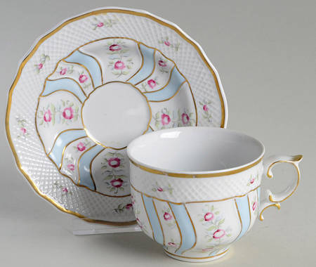 Savaria (Blue) Flat Cup & Saucer Set