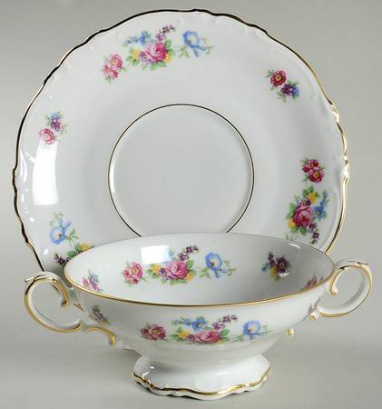 16106 Footed Cream Soup Bowl & Saucer Set by Heinrich - H&C