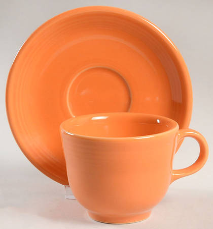 Fiesta Tangerine (Intro 2003) Flat Cup & Saucer Set