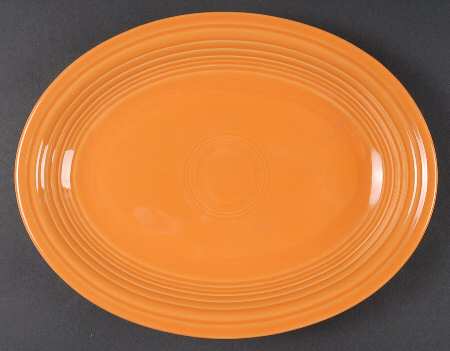 Fiesta Tangerine (Intro 2003) 11" Oval Serving Platter by Homer Laughlin 