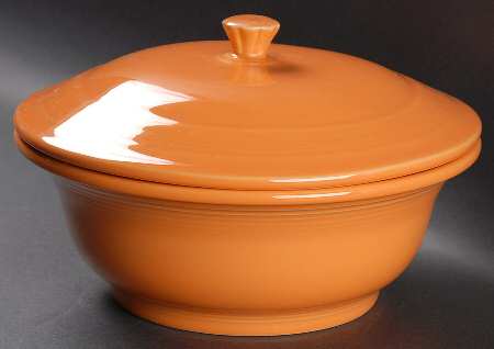 Fiesta Tangerine (Intro 2003) 2 Qt Round Covered Casserole (MB 9 Base)