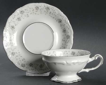 Persian Grey Footed Cup & Saucer Set by Hertel Jacob