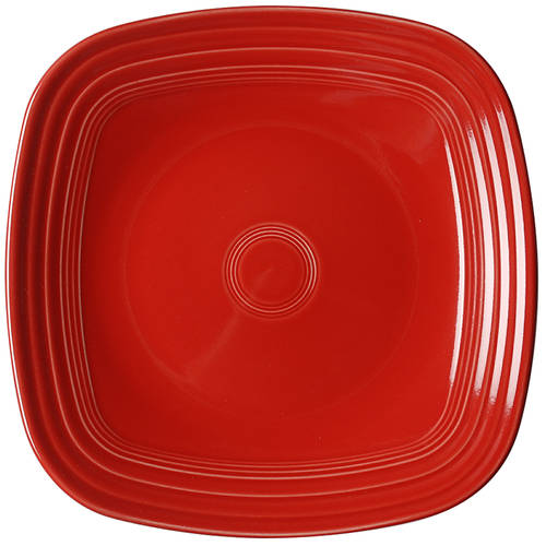 Fiesta Scarlet (Intro 2004) Square Dinner Plate by Homer Laughlin 