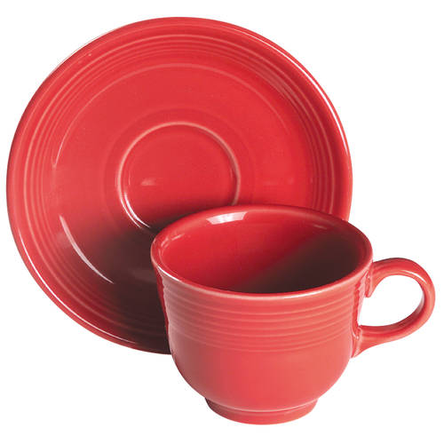 Fiesta Scarlet (Intro 2004) Flat Cup & Saucer Set
