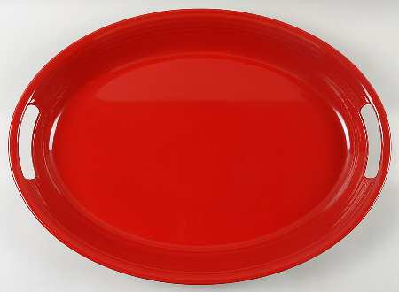 Fiesta Scarlet (Intro 2004) 18" Melamine Oval Handled Tray