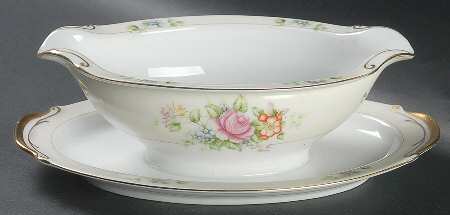 HIR48 Gravy Boat with Attached Underplate by Hira China