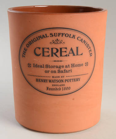 The Original Suffolk (Terra Cotta) Cereal Canister No Wood Lid