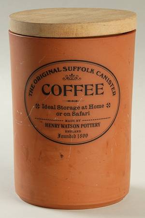 The Original Suffolk (Terra Cotta) Coffee Canister & Wood Lid