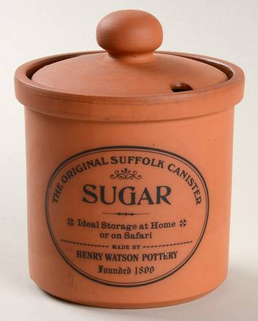 The Original Suffolk (Terra Cotta) Sugar Bowl & Notched Lid